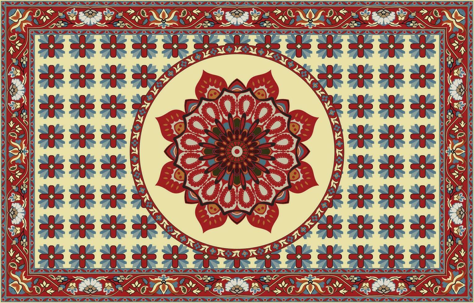 colorato ornamentale vettore design per tappeto, tapis, yoga stuoia. geometrico etnico clipart. arabo ornamentale tappeto con decorativo elementi.persian tappeto,