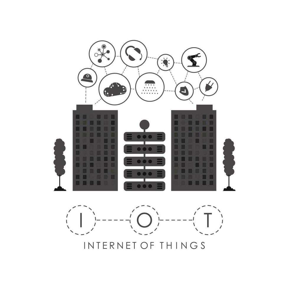 città collegato per il Internet. Internet di cose concetto. bene per siti web e presentazioni. vettore illustrazione.