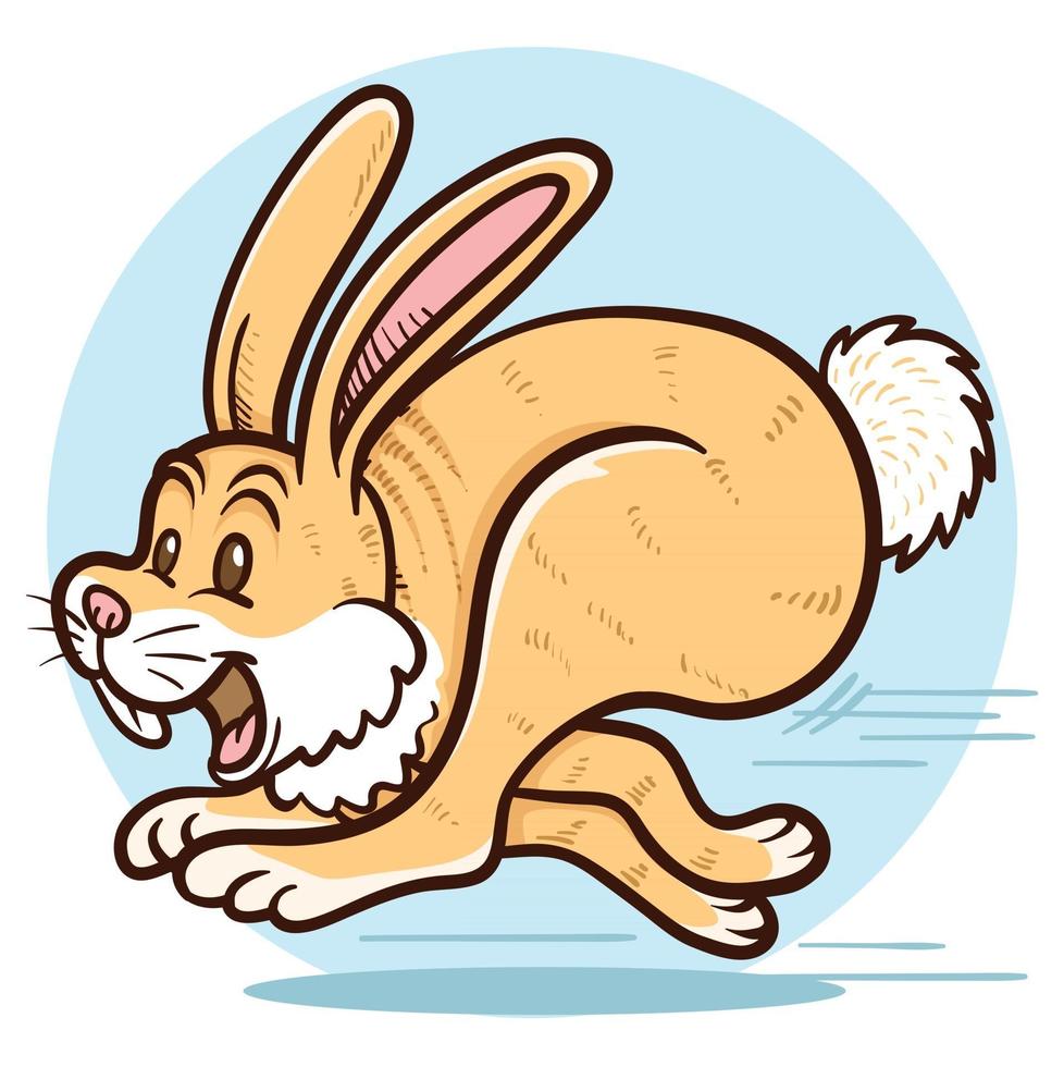 illustrazione di clipart di coniglio in esecuzione vettore