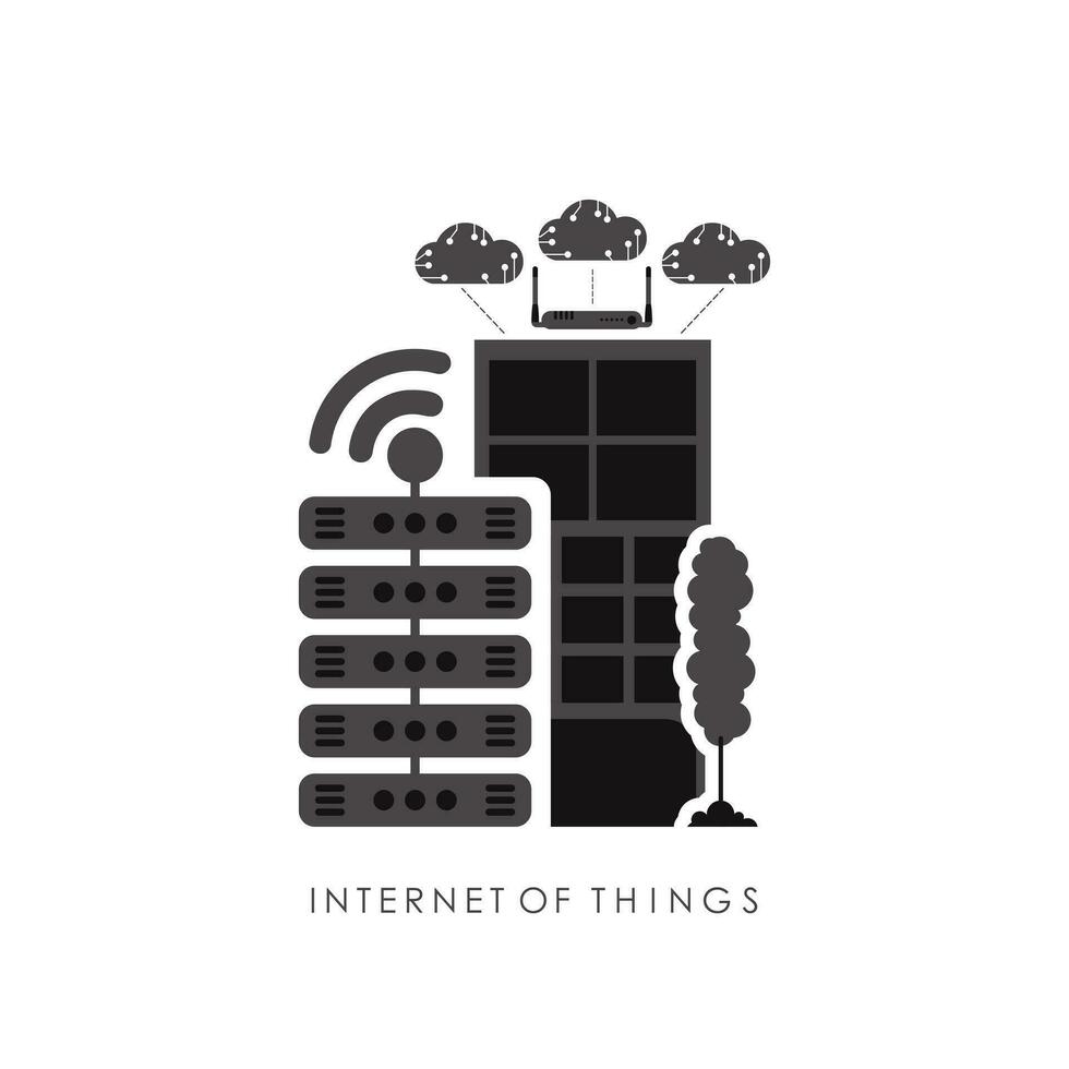 IoT concetto. città collegato per il Internet. bene per presentazioni. vettore illustrazione.