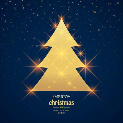 Vect lucido di progettazione della cartolina d'auguri di celebrazione dell'albero di Buon Natale vettore
