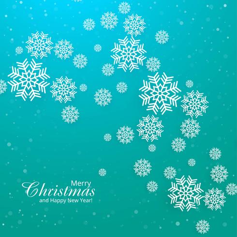 Cartolina di Natale allegra con il vettore del fondo del fiocco di neve