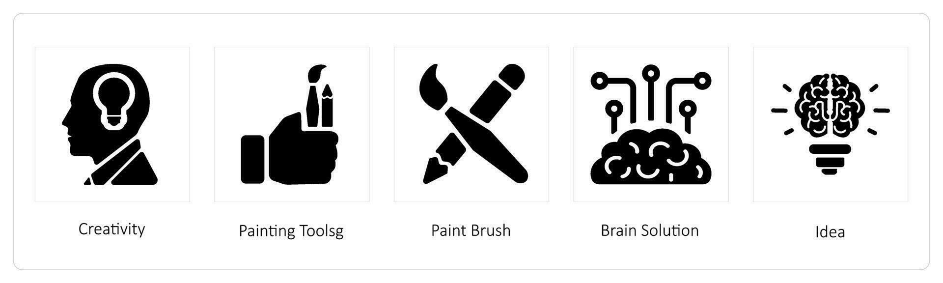 creatività, pittura utensili e dipingere spazzola vettore