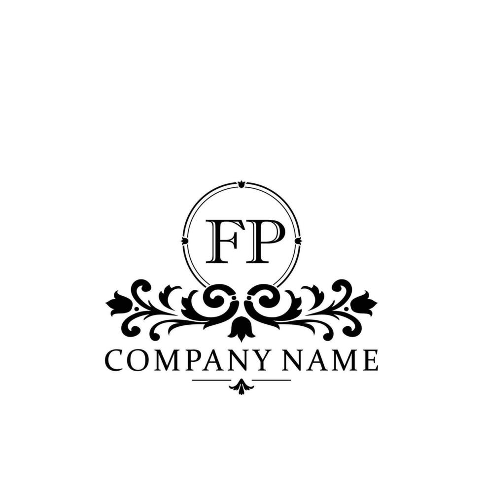 iniziale lettera fp semplice e elegante monogramma design modello logo vettore