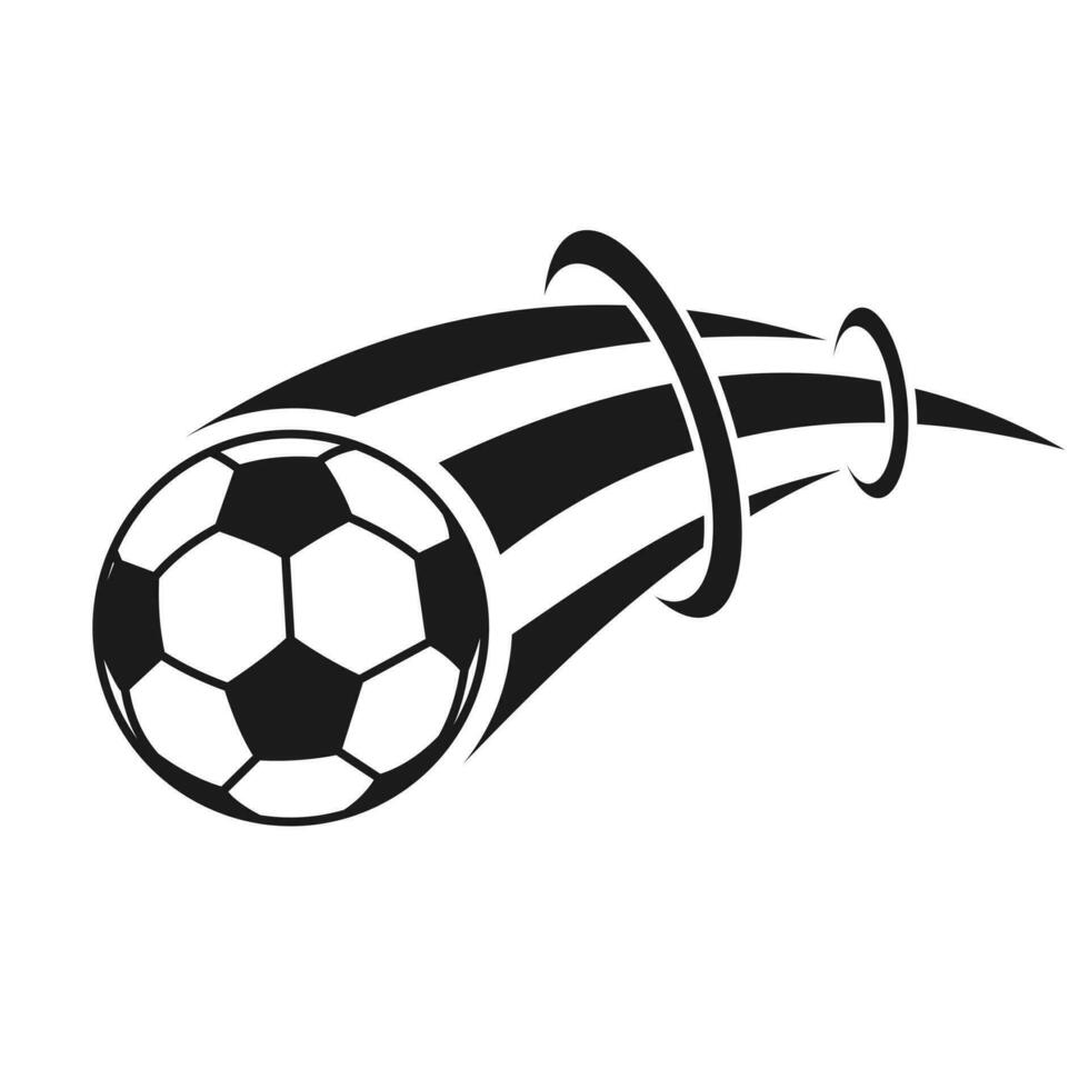 calcio calcio palla con in movimento movimento effetto cartone animato vettore piatto arte design illustrazione modello gratuito modificabile