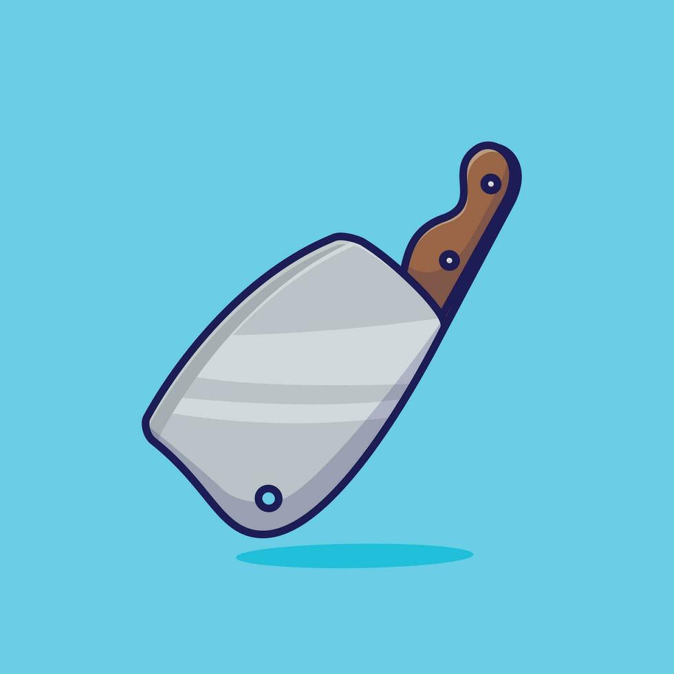 macellaio coltello semplice cartone animato vettore illustrazione cucina concetto icona isolato