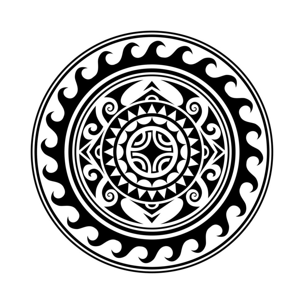 tradizionale maori il giro tatuaggio design. modificabile vettore illustrazione. etnico cerchio ornamento. africano maschera.