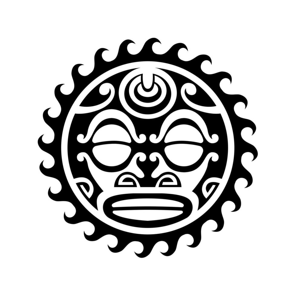 tradizionale maori il giro tatuaggio design. modificabile vettore illustrazione. etnico cerchio ornamento. africano maschera.