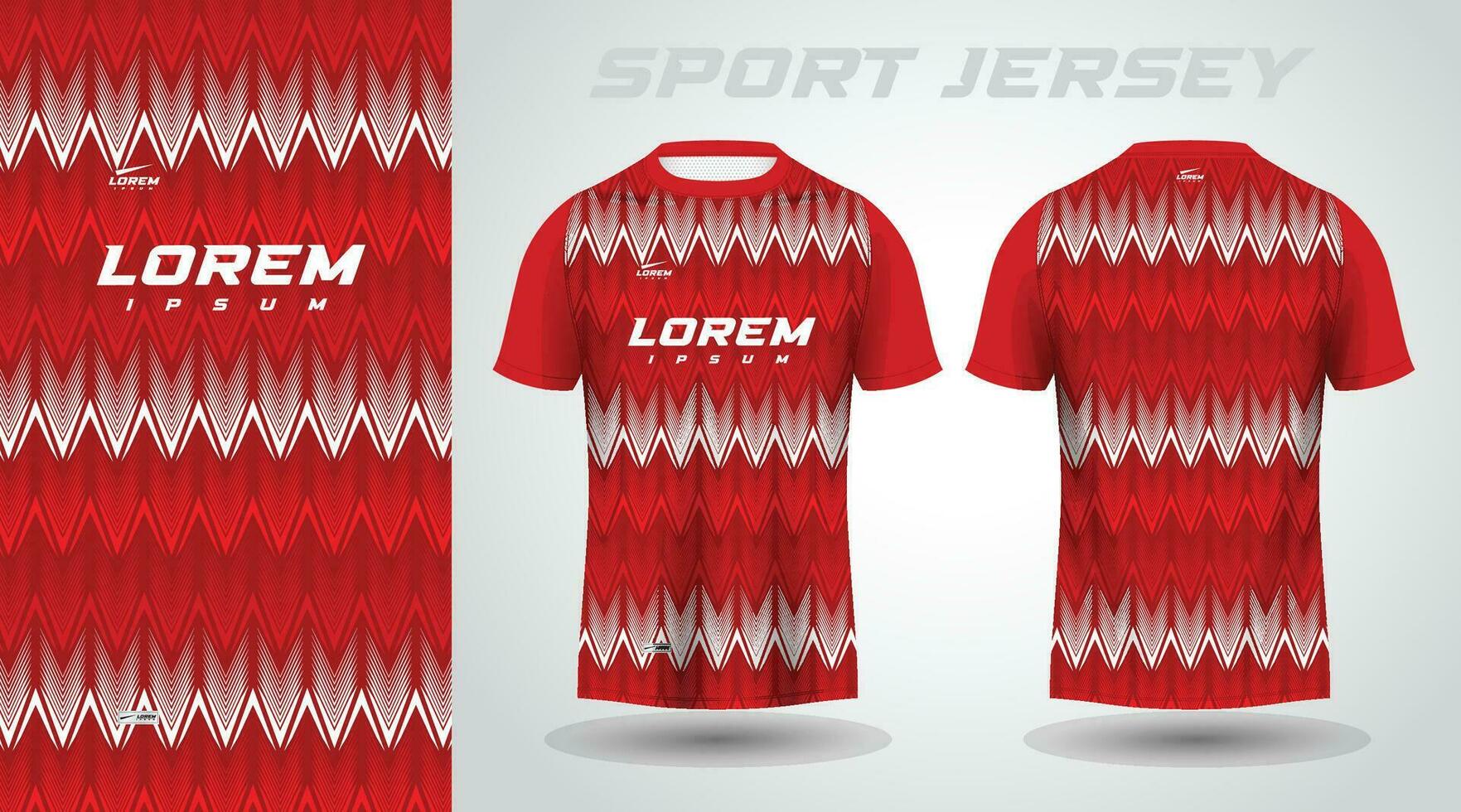 t-shirt rossa con design in jersey sportivo vettore