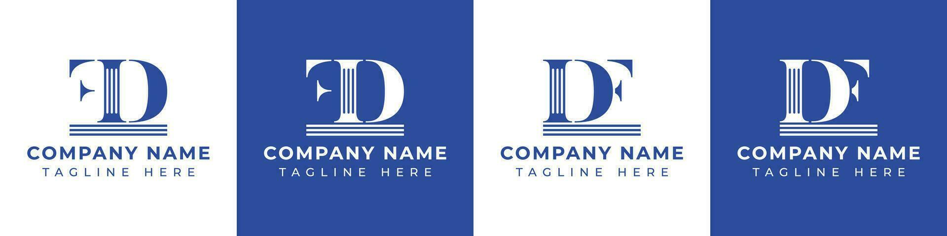 lettera df e fd pilastro logo, adatto per attività commerciale con fd o df relazionato per pilastro vettore