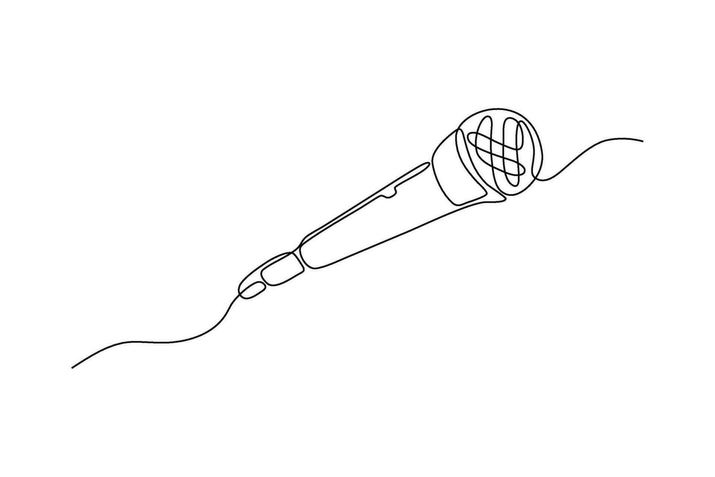 cablata microfono continuo linea arte disegno vettore