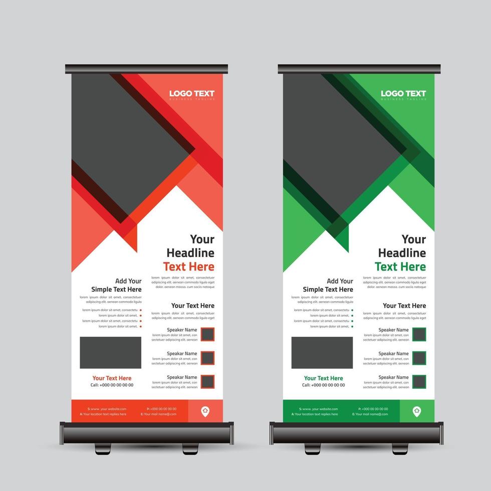 banner roll up moderno per conferenze d'affari vettore