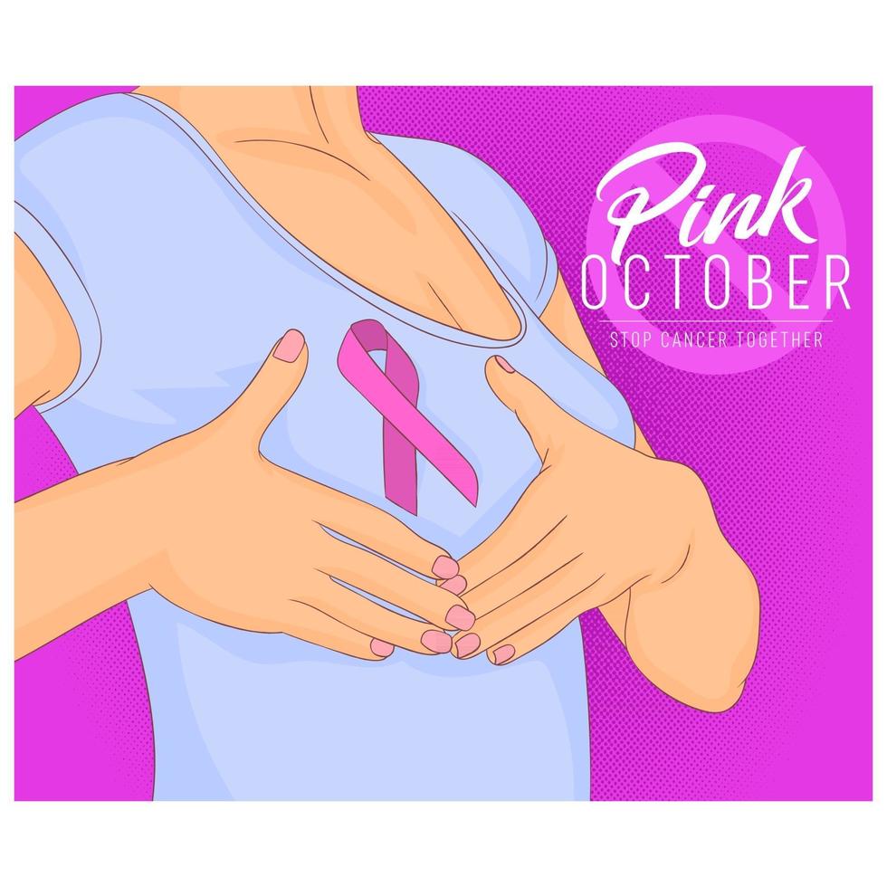 mese di sensibilizzazione sul cancro al seno vettore