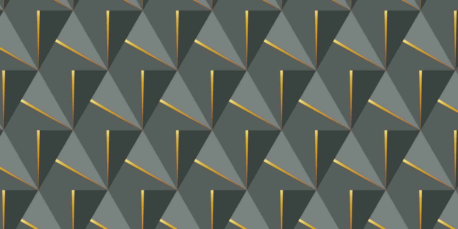 sfondo con triangolare geometrico forme piramidi nel oro occhiali da sole con 3d rendere sfondo vettore