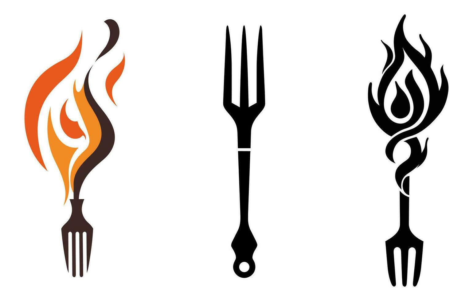 barbecue forchetta piatto illustrazione, bbq forchetta vettore