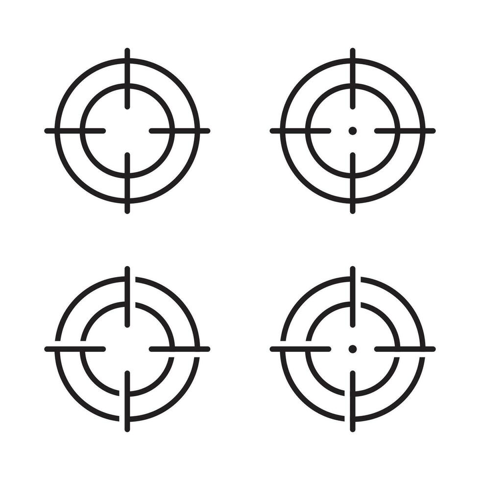 bersaglio icona, mirando cartello, obbiettivo o messa a fuoco simbolo isolato piatto design vettore illustrazione.