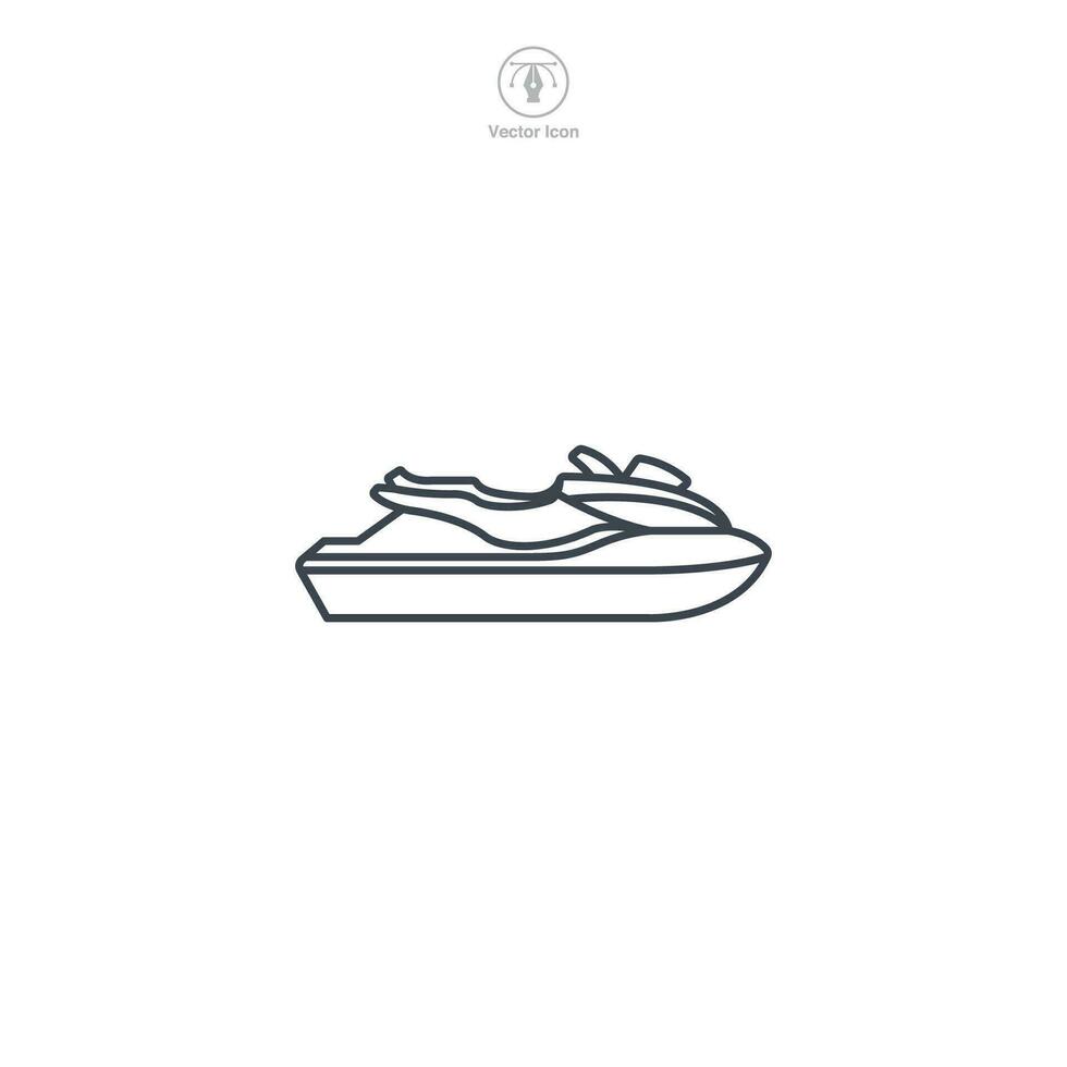 Jet sciare icona simbolo vettore illustrazione isolato su bianca sfondo