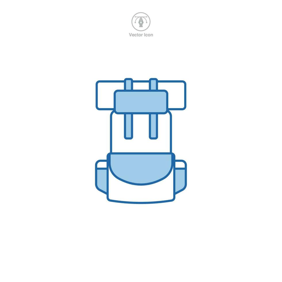 zaino icona simbolo vettore illustrazione isolato su bianca sfondo