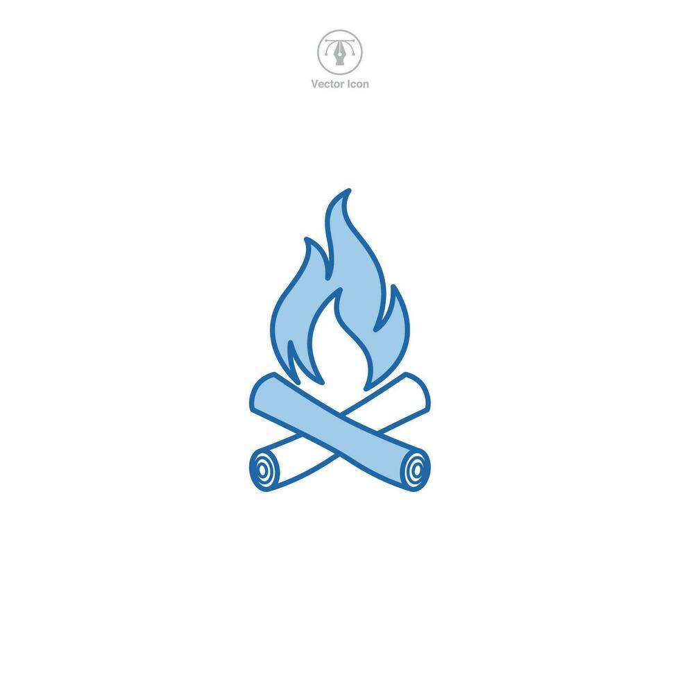 fuoco di bivacco icona simbolo vettore illustrazione isolato su bianca sfondo