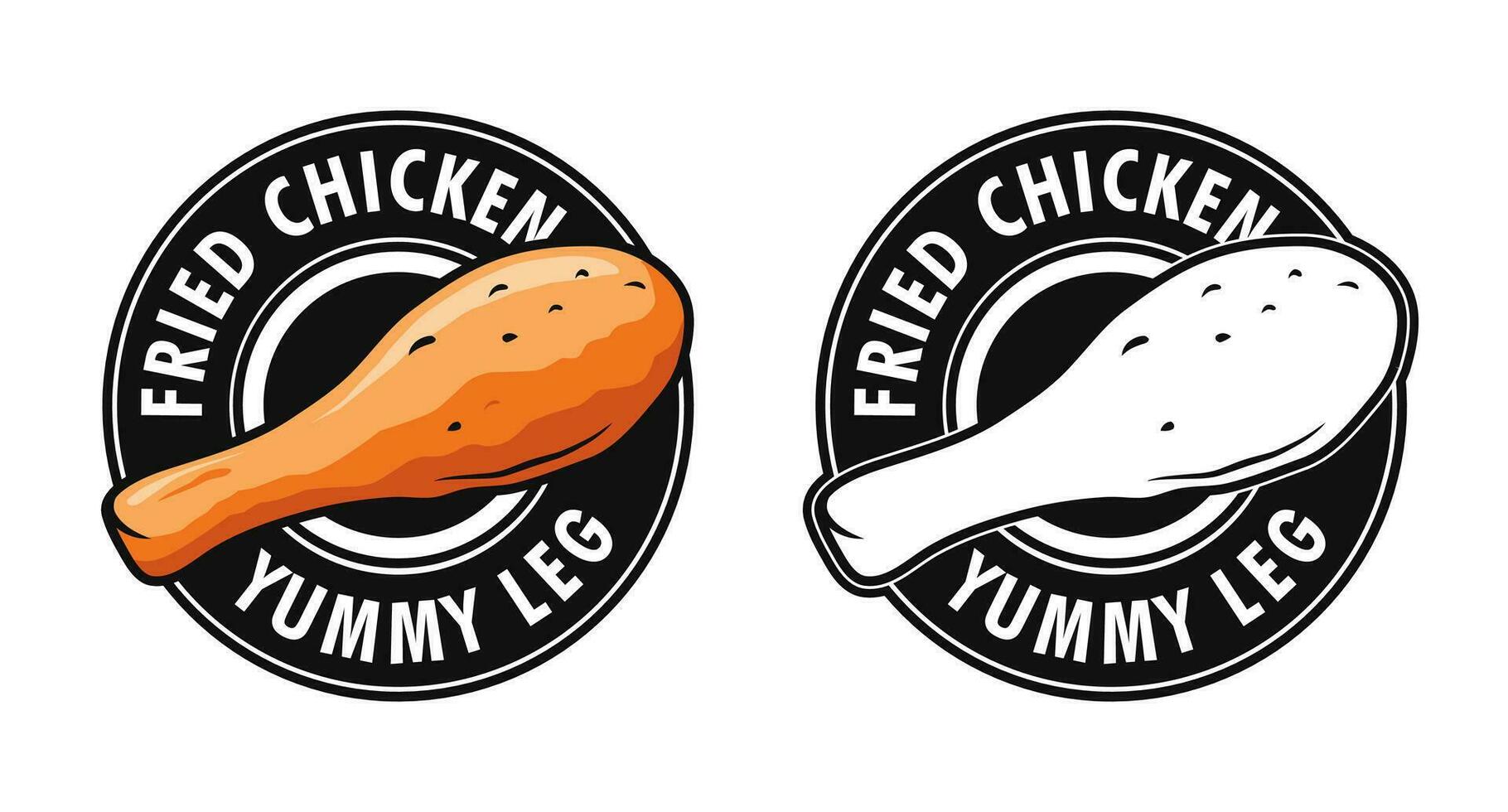 fritte pollo gamba logo concetto vettore
