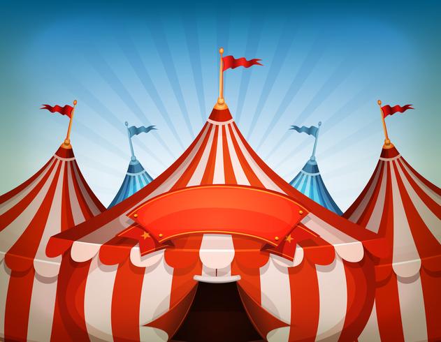 Tende da circo Big Top con banner vettore