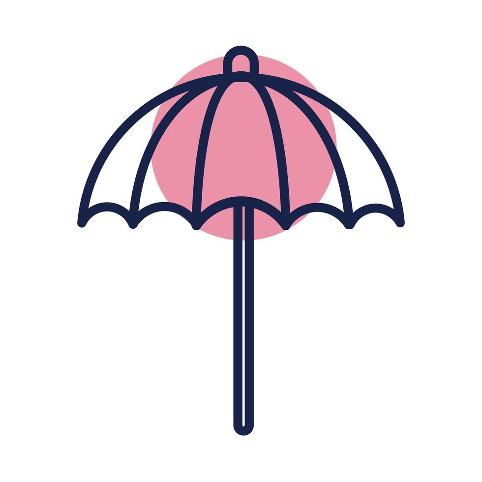 icona stile linea blocco ombrellone vettore