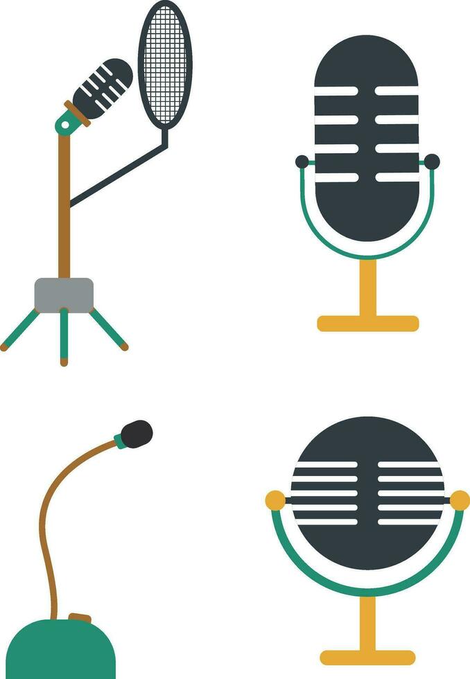 Podcast microfono illustrazione. ragnatela design icona. suono vettore icona, disco. microfono - studio simbolo registrazione. vettore illustrazione