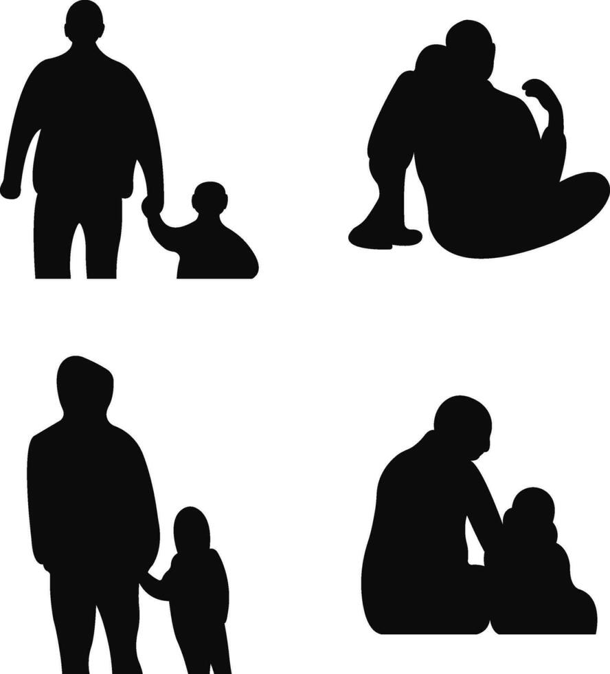 Il padre di giorno. illustrazione di papà con figlio e a piedi insieme, moderno tipografia, vacanza auguri. padri giorno elemento. vettore illustrazione.