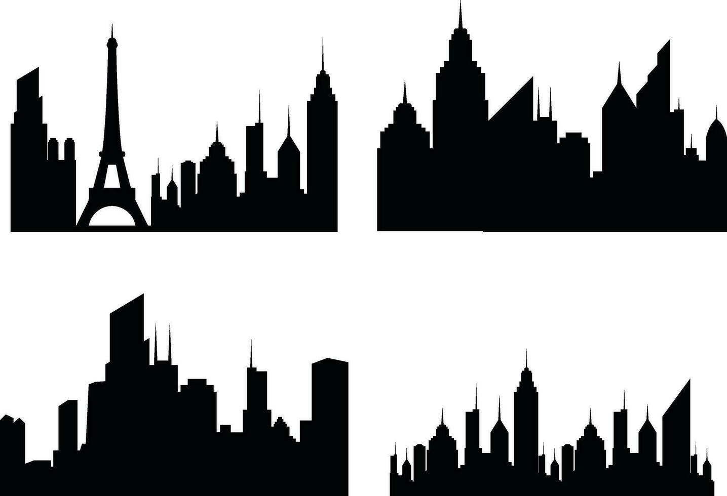 città silhouette elemento. per design decorazione. vettore illustrazione.