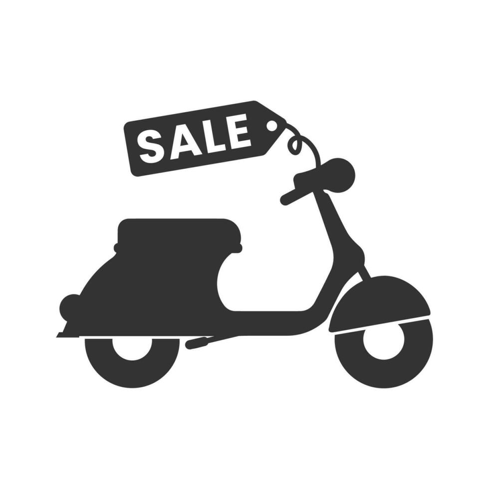 vettore illustrazione di le moto per vendita icona nel buio colore e bianca sfondo