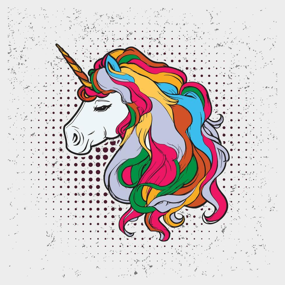 magico carino unicorno, vettore illustrazione di un' unicorno testa.