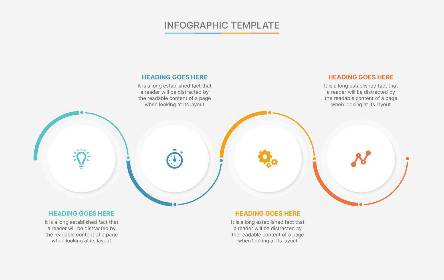 vettore quattro passaggi opzioni cerchio attività commerciale Infografica moderno design modello