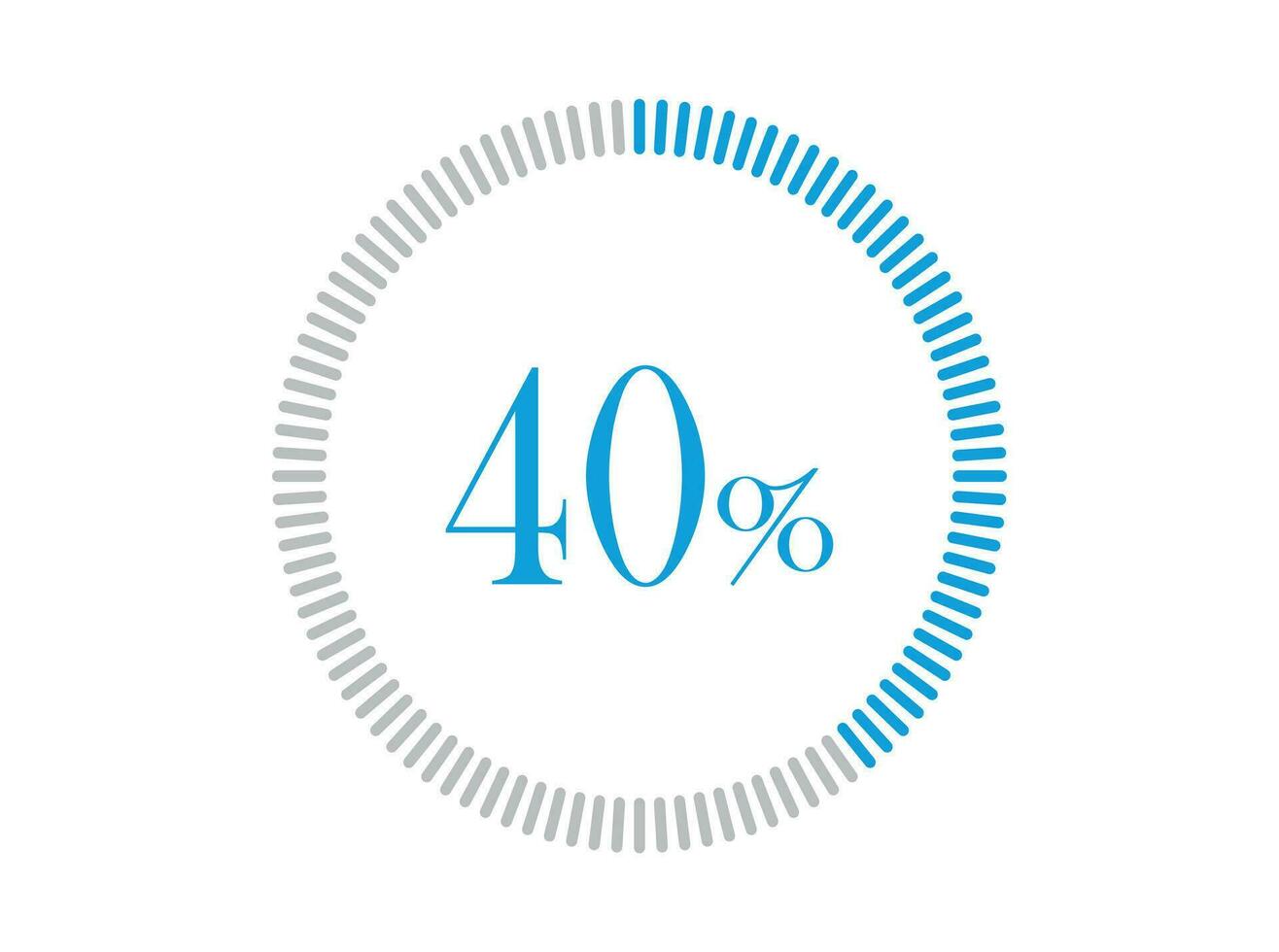 40 per cento Caricamento in corso. 40 per cento cerchio diagrammi infografica vettore, percentuale pronto per uso per ragnatela design. vettore