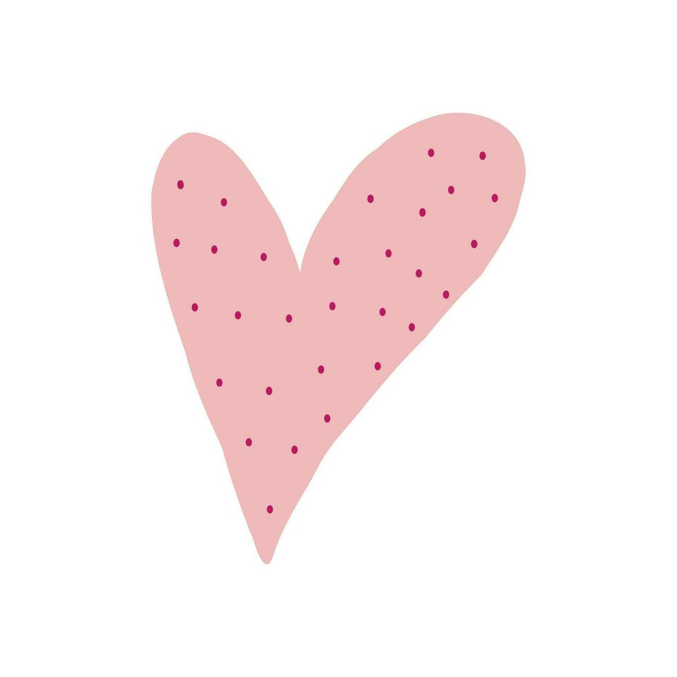 rosa strambo cuore, illustrazione per san valentino giorno vettore