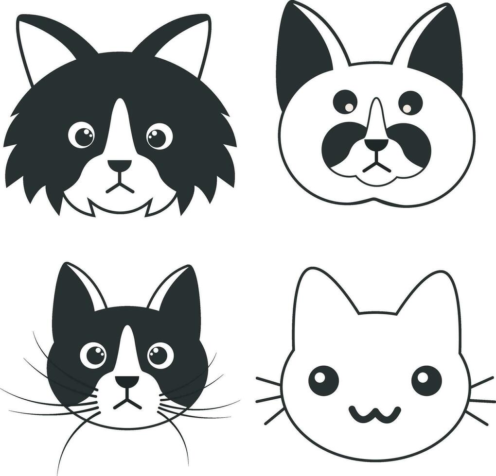 internazionale gatto giorno. con gatti animali celebrazione nel piatto cartone animato mano disegnato sfondo vettore