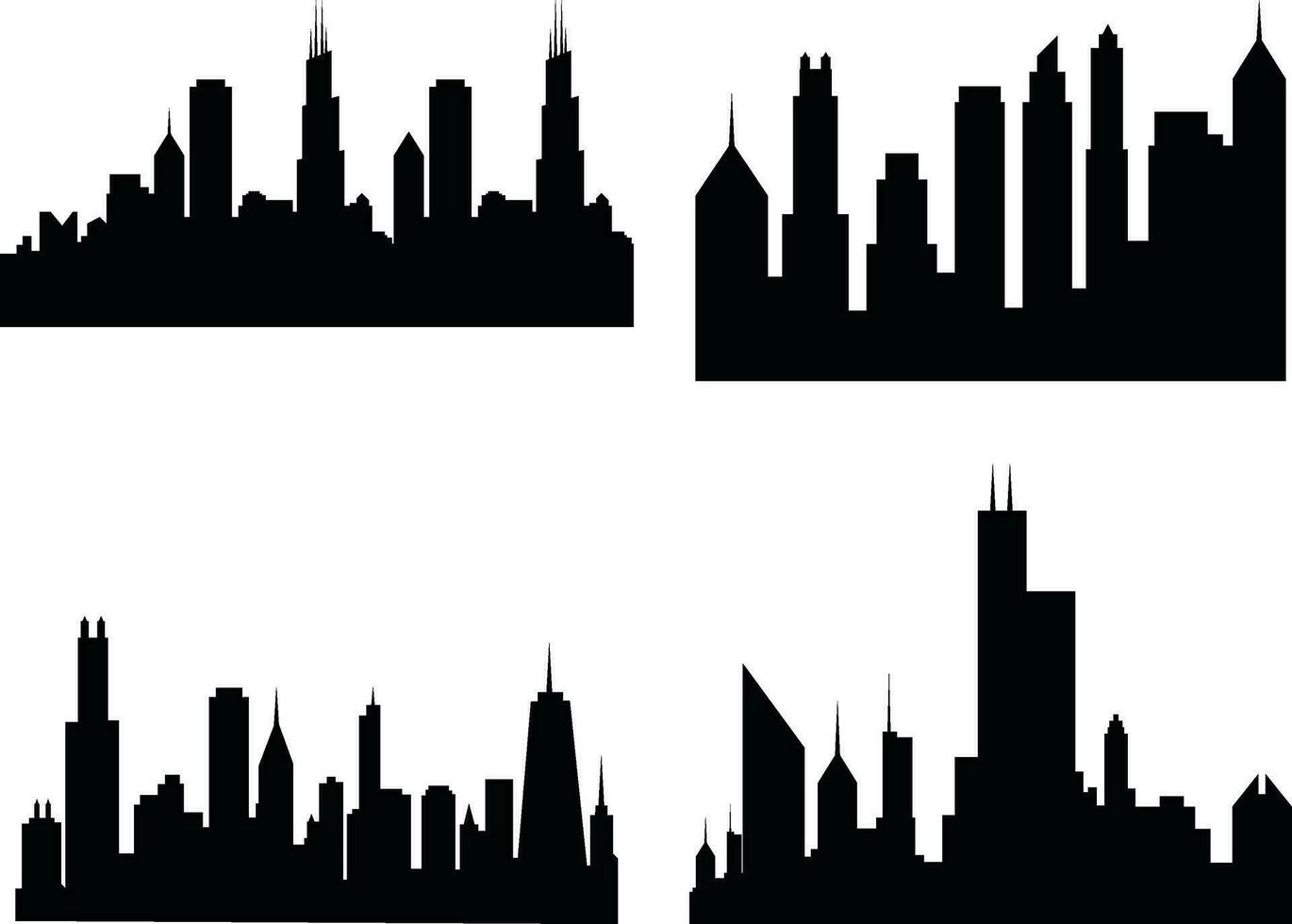 città silhouette elemento. per design decorazione. vettore illustrazione.