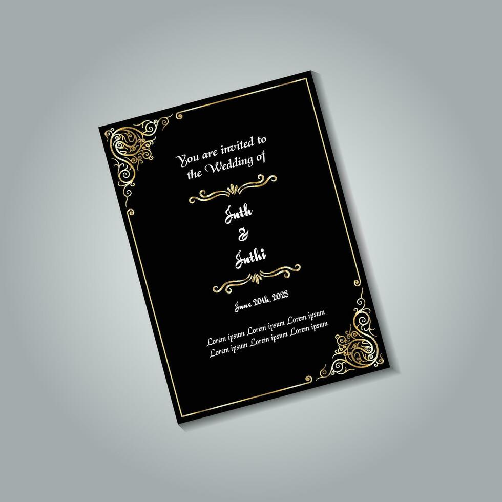 lusso nozze invito carta design impostare. lusso Vintage ▾ d'oro vettore invito carta modello