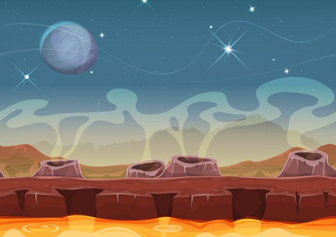 Fantasy Alien Planet Desert Landscape Per Ui Game vettore