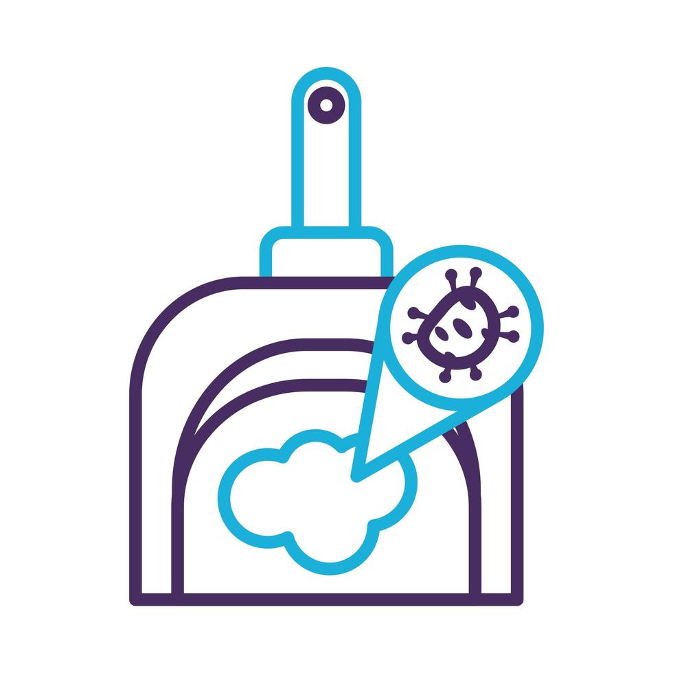 strumento di selezione pulito con lo stile della linea di particelle covid vettore
