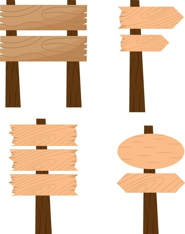 sospeso di legno asse, cartello nel cartone animato stile isolato su bianca sfondo azione vettore illustrazione. rustico asse, tavola con posto. vettore illustrazione