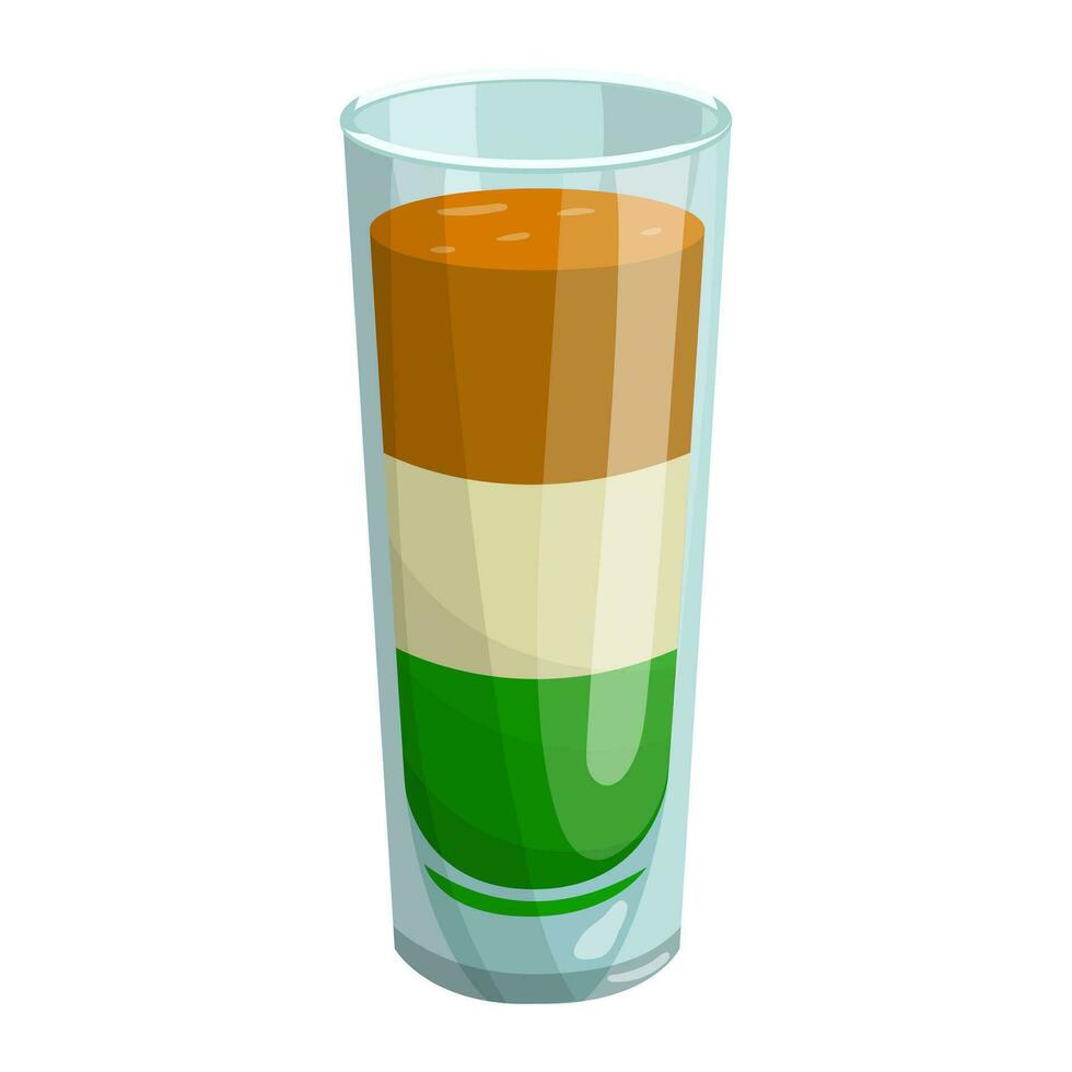 cocktail irlandesi bandiera. vettore illustrazione su un' bianca sfondo.