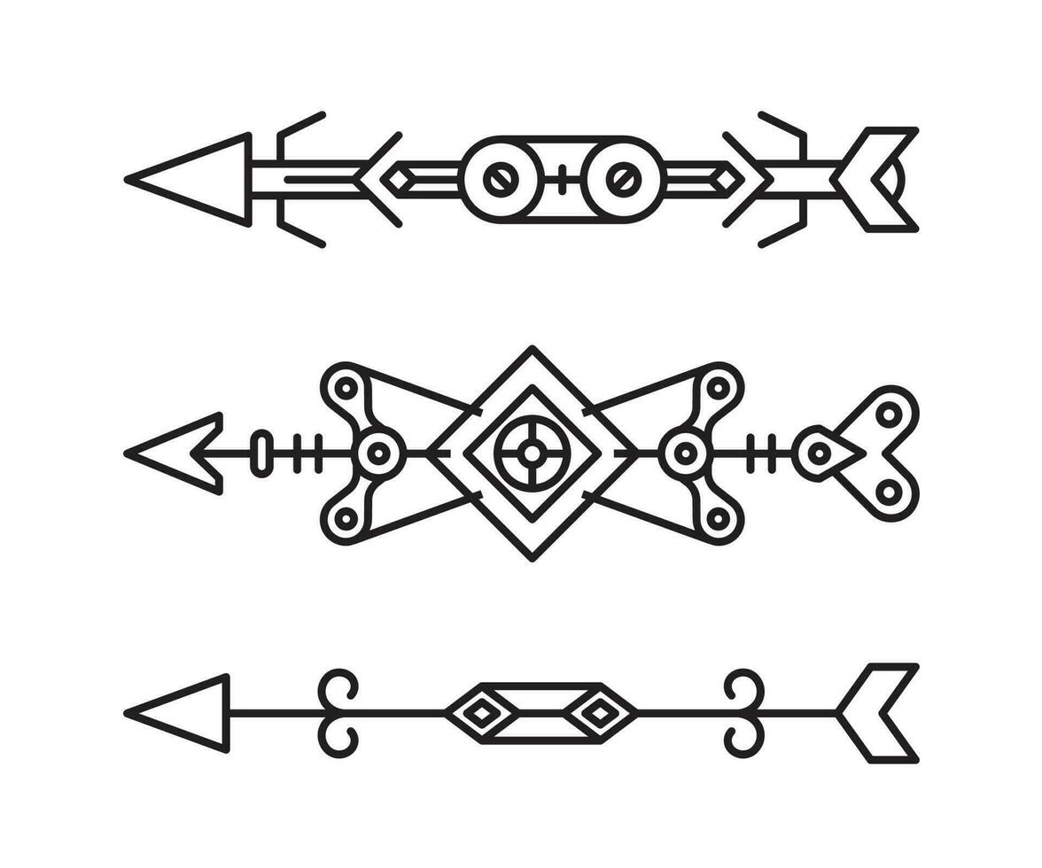 frecce decorazione impostato vettore linea illustrazione