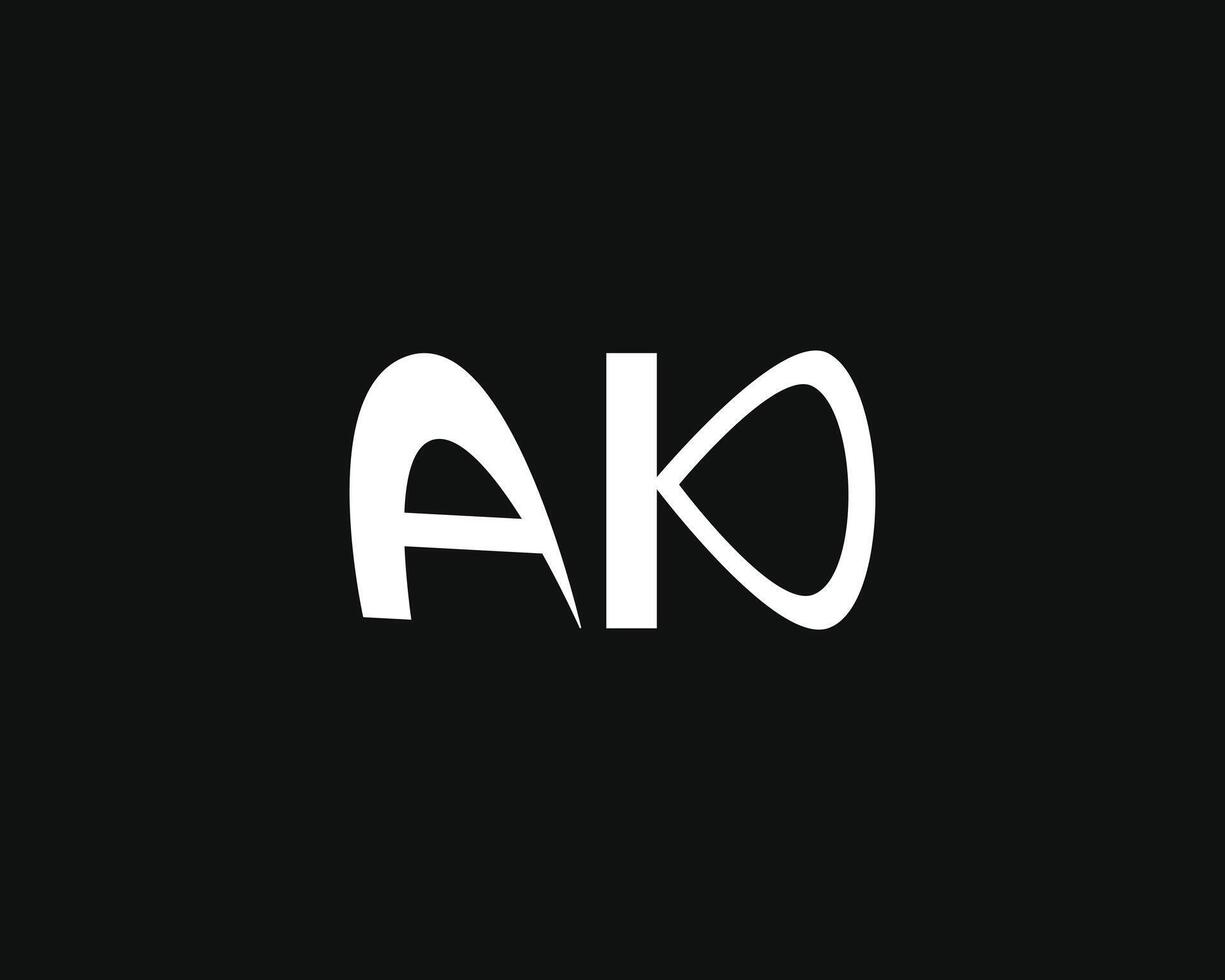 creativo lettera ak logo design vettore modello