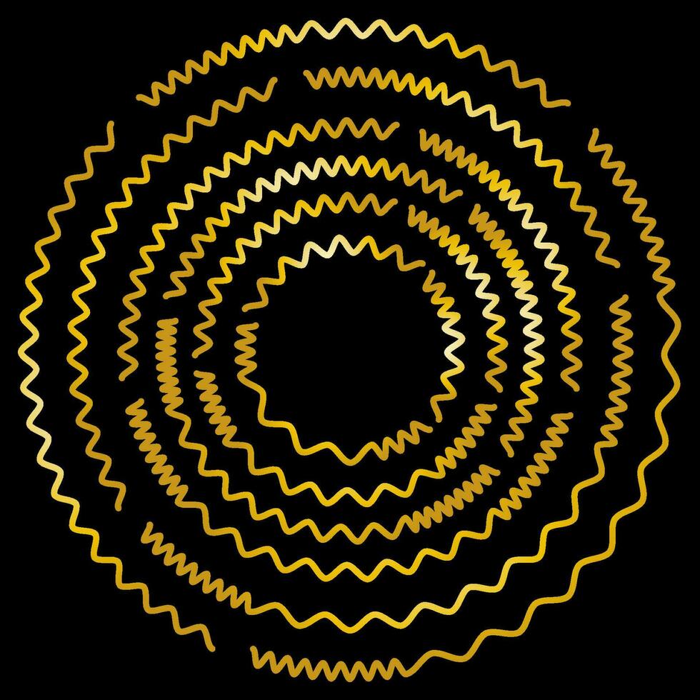 d'oro medaglione su un' nero sfondo, d'oro spirale vettore