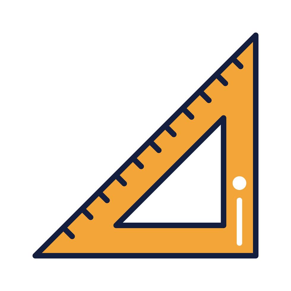 linea di rifornimento della scuola della regola del triangolo e stile di riempimento vettore