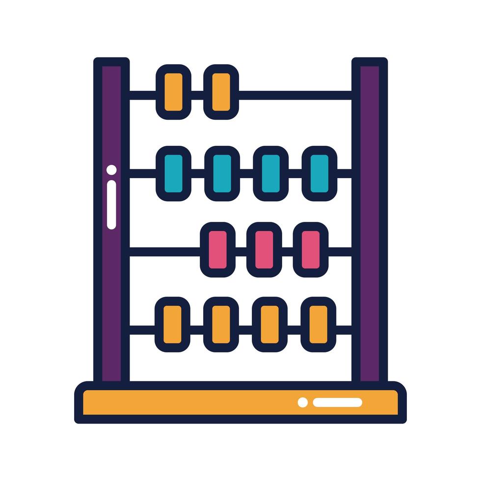 abacus math line e fil style vettore