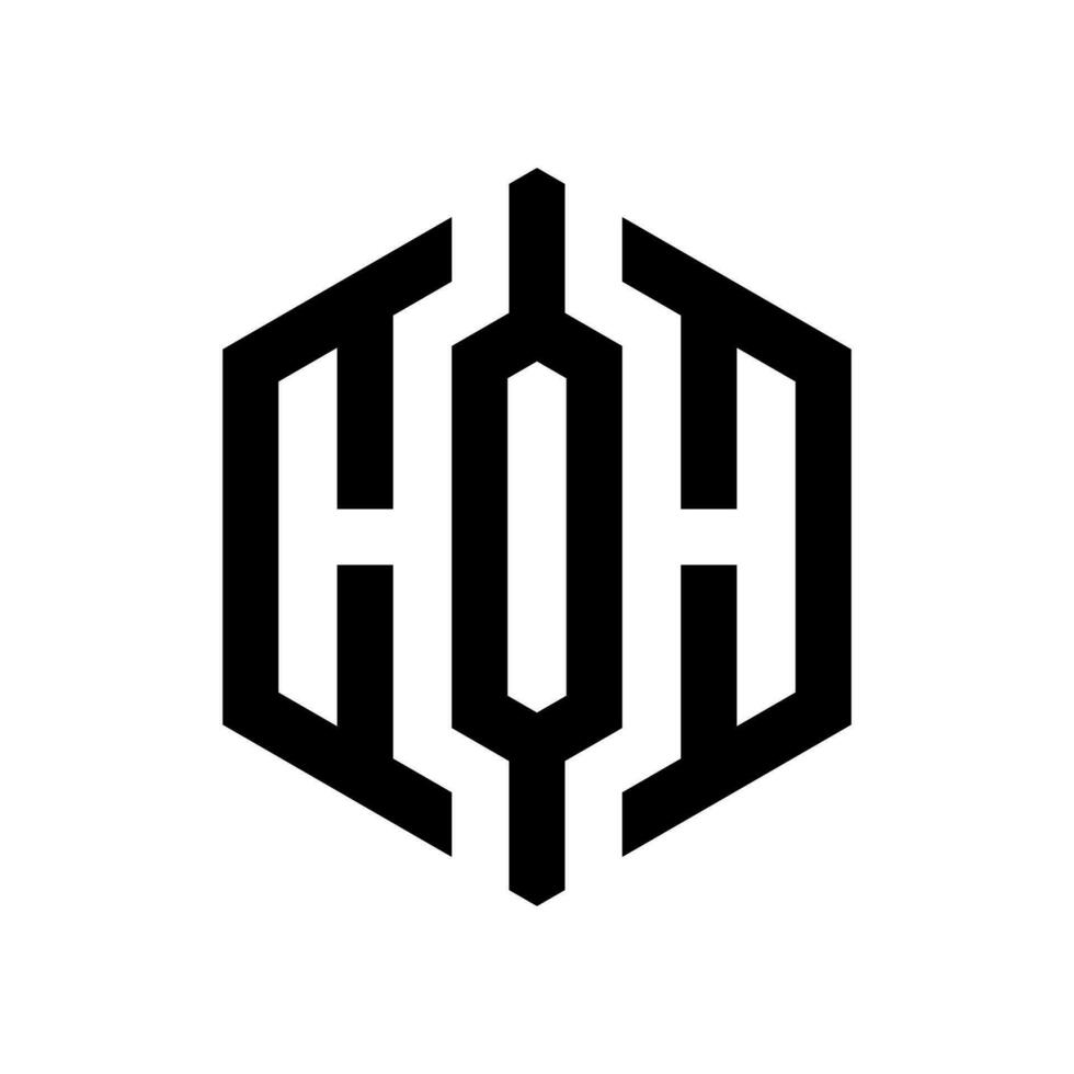 esagono lettera h logo design per azienda vettore