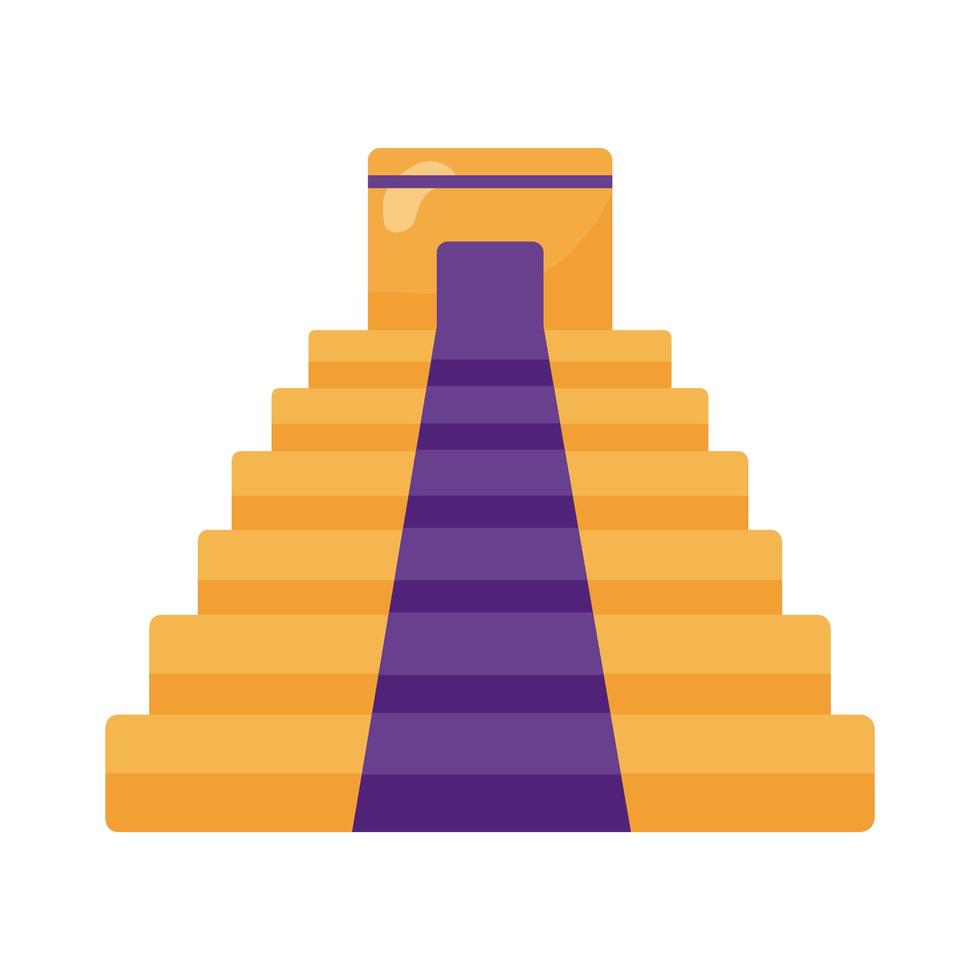 icona di stile dettagliata della cultura piramidale messicana vettore