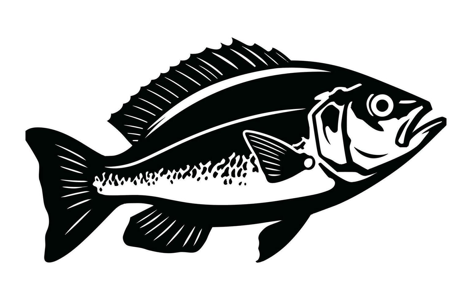 fiume dentice pesce silhouette, fiume dentice pesce vettore logo, fiume dentice pesce illustrazione