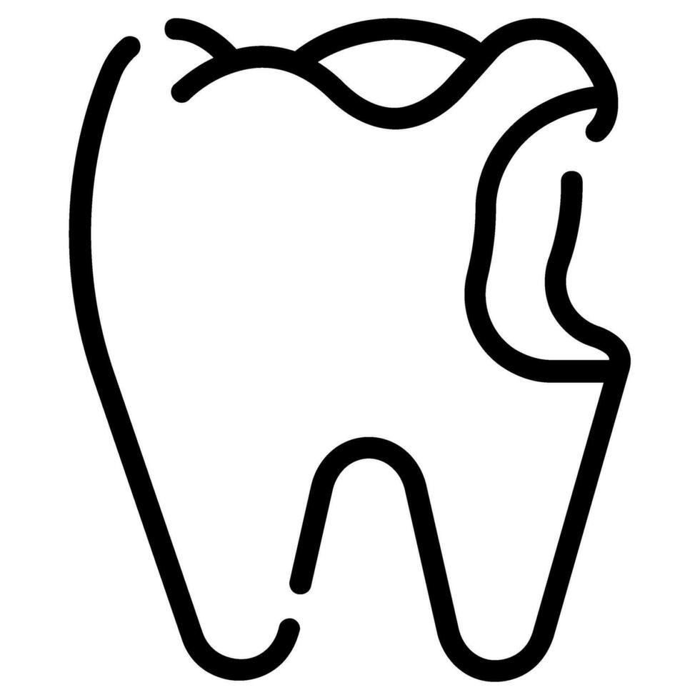 cavità dente vettore schema icona